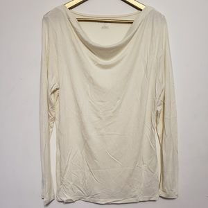 EUC TALBOTS Cream Rayon Long Sleeved Tee